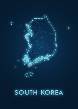 South Korea Neon Map