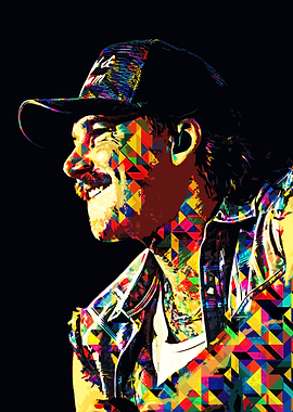 Colorful Portrait of a Man with Hat