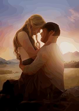 Romantic Embrace at Sunset