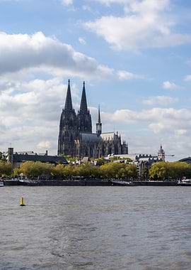 Cologne Cathedral view from Rhine River