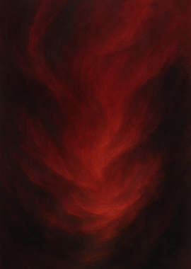 Crimson Flow Wall Art | Red Fire Abstract | Intense Energy Decor