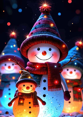 Festive Snowmen Glowing Lights