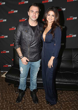 Selena Gomez and Man at KISS FM