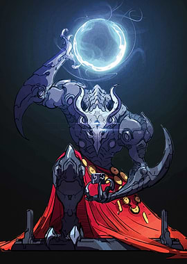 Alien sorcerer with glowing orb