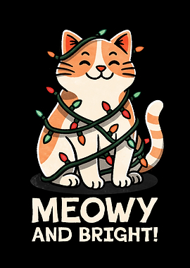 Meowy and Bright Christmas Cat