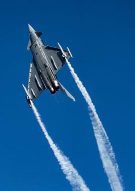 Eurofighter Typhoon in blue sky