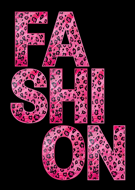 Fashion Leopard Print Text Art