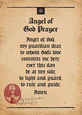 Angel of God Prayer Parchment