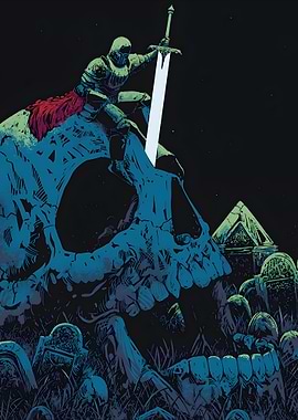 Knight on Skull with Sword