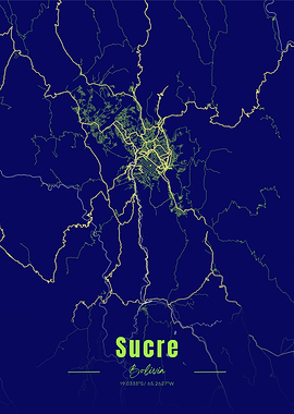 Sucre, Bolivia City Map