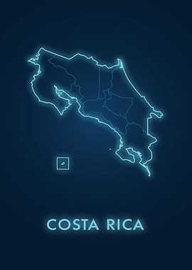 Costa Rica Neon Map