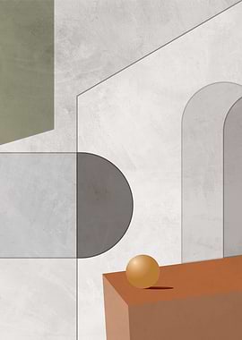 Abstract Geometric Composition with Sphere