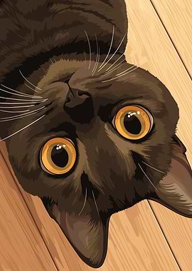 Upside-Down Cat Portrait