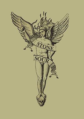 Stone Sour Angel and Skull Illustration