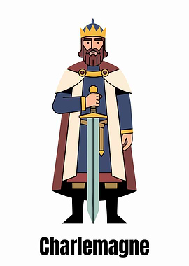 Charlemagne Cartoon Illustration
