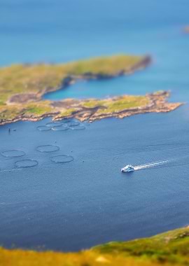 Princess of Connemara boat in the mouth of Killary Harbour