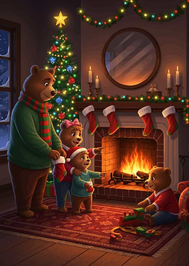 Bear Family Christmas Eve I