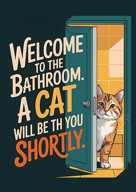 Welcome to the Bathroom Cat Art