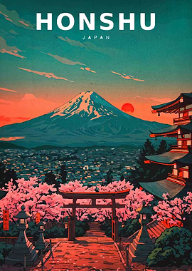 Honshu Japan Landscape Art
