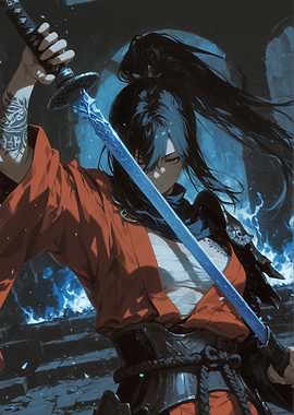 Anime Warrior with Sword