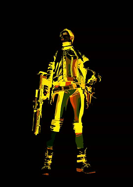 Stylized Sci-Fi Warrior with Gun