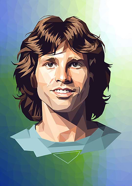 Jim Morrison Polygon Portrait