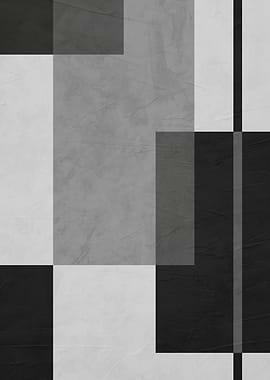 Abstract Geometric Monochrome Art
