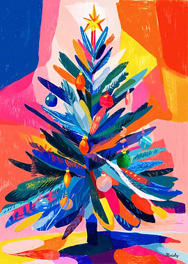 Fauvist Christmas Tree – Vivid Colorful Holiday Art