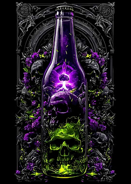 Skull Bottle Art