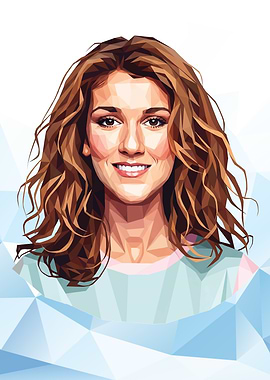Celine Dion Polygonal Portrait
