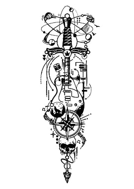Abstract Sword Tattoo Design