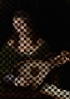 Lady Playing a Lute