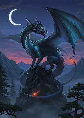 Dragon Mountain Peak Night