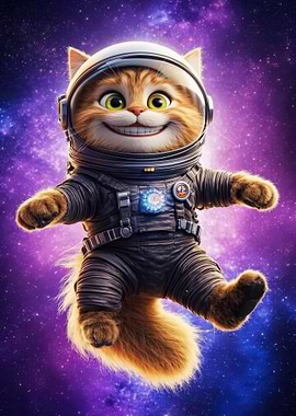 Astronaut Cat in Space