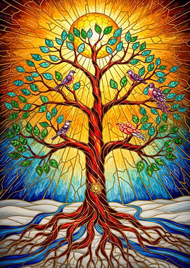 Stained Glass Tree of Life