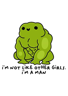 Buff Frog Man Cartoon