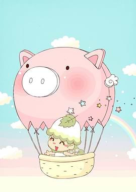 Cute Girl Pig Balloon