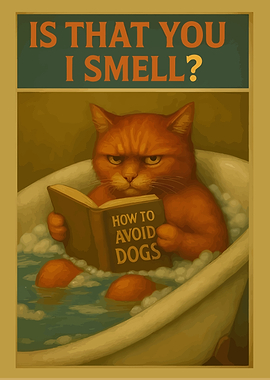 Cat in Bath Reading Book