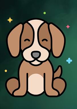 Cute Cartoon Dog Illustration