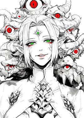 Elf Queen with Monster Guardians