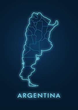 Argentina Neon Map