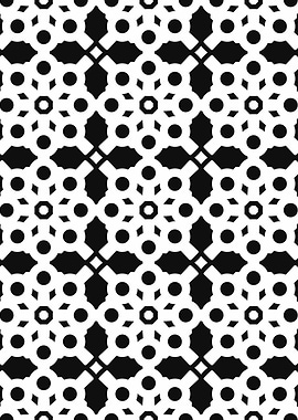 Geometric Tessellation Pattern in Black and White