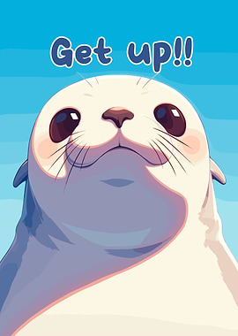 Cute Seal Get Up Illustration