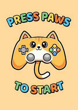 Press Paws to Start - Cat Gamer