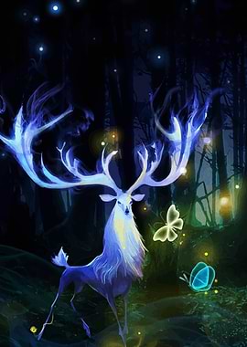 Mystical Deer in Enchanted Forest