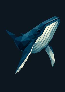 Geometric Whale Illustration