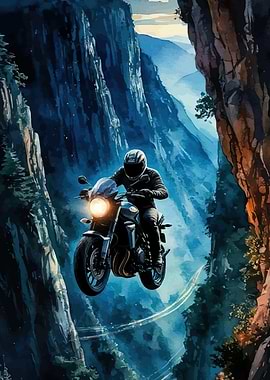 Motorcycle Adventure Mountainous Landscape