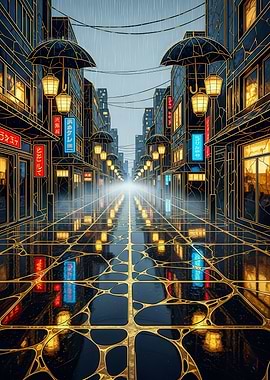 Rainy Japanese Street