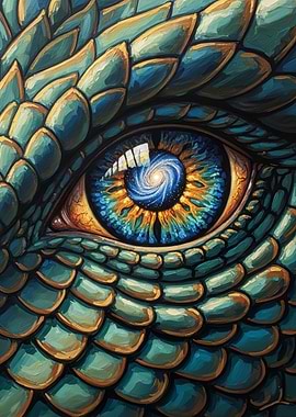 Dragon Eye with Galaxy Reflection