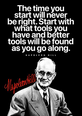 Napoleon Hill Quote Poster – Start Now Motivational Wall Art